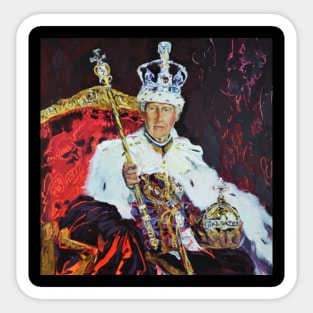 King Charles III Crowning Portrait Painting 698 Sticker